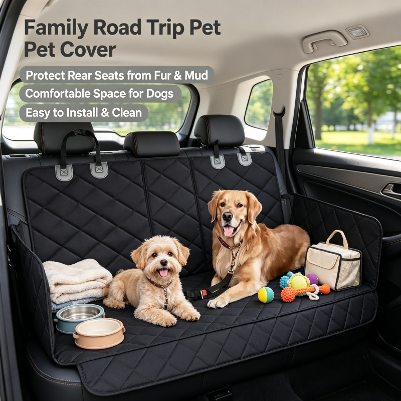 Mattress Protector Waterproof - 犬用カーシートカバー ペット用トラベルキャリアマットレス 防水犬用カーシートプロテクター 中央シートアームレスト付き