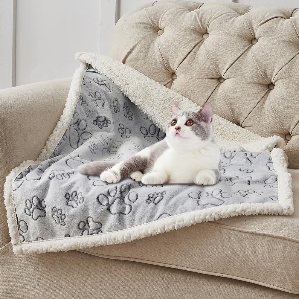 Mattress Protector Waterproof - ペット用ブランケット 防水フランネル シェルパ リバーシブル 犬猫用スローマット ソファ・カウチ用