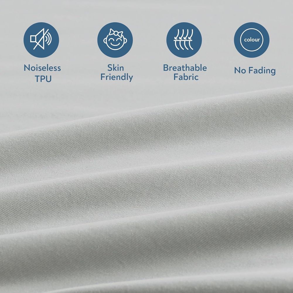 ツインサイズ防水マットレスプロテクター、ゴムバンド付き、グレ - Mattress Protector Waterproof のレビューと価格