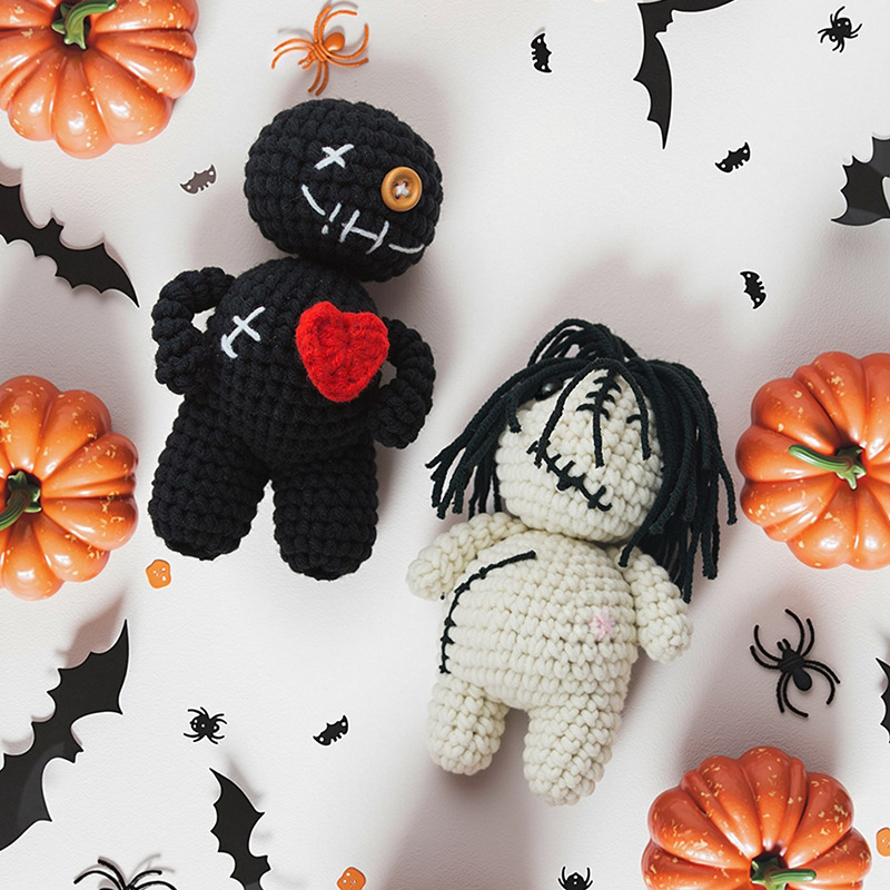 面白いかぎ針編みポジティブエネルギーゴースト人形ハロウィンホ - Home Textiles Europe のレビューと価格