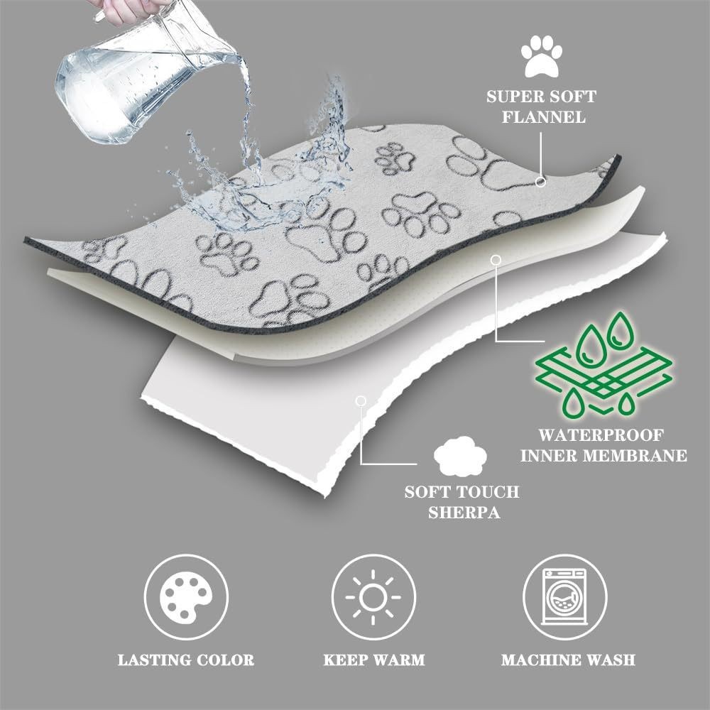ペット用ブランケット 防水フランネル シェルパ リバーシブル - Mattress Protector Waterproof のレビューと価格