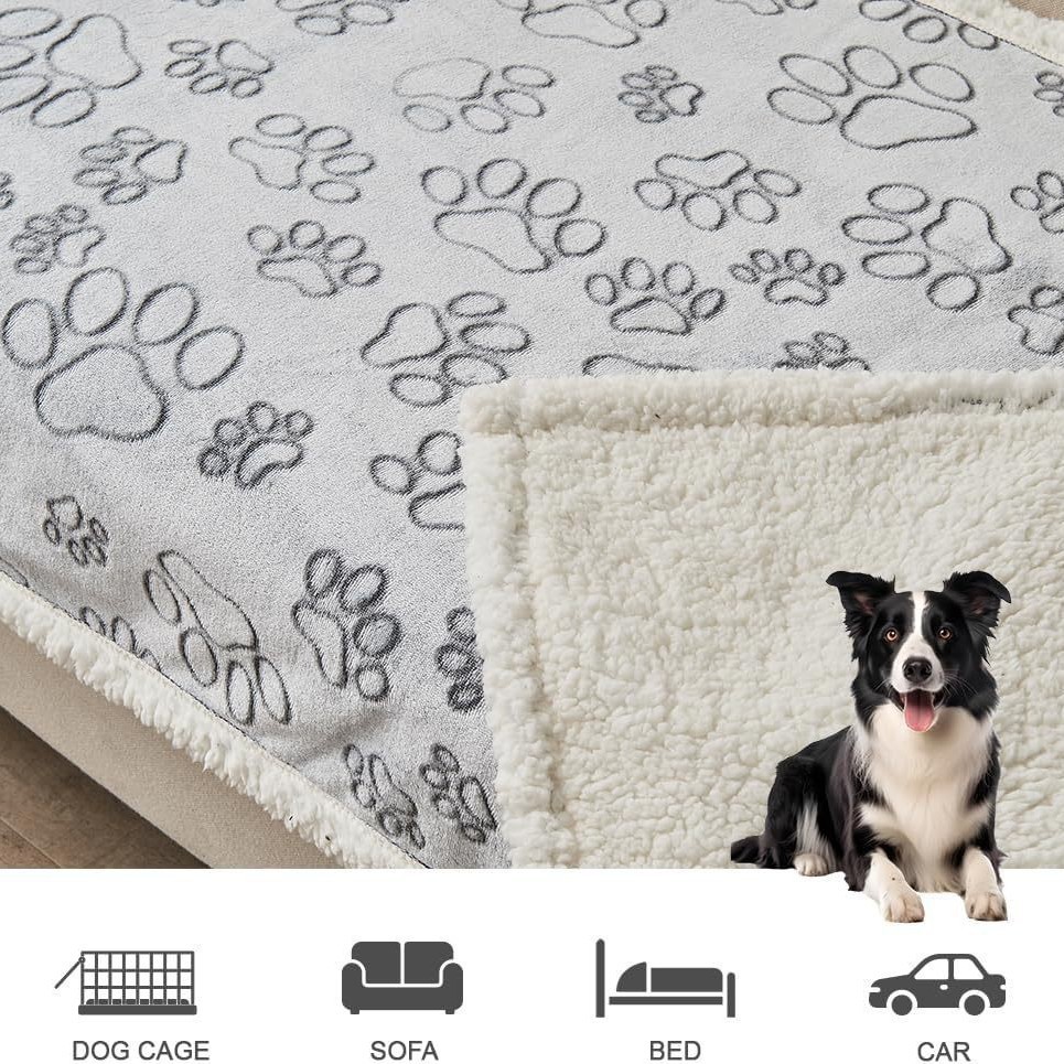 ペット用ブランケット 防水フランネル シェルパ リバーシブル - Mattress Protector Waterproof のレビューと価格