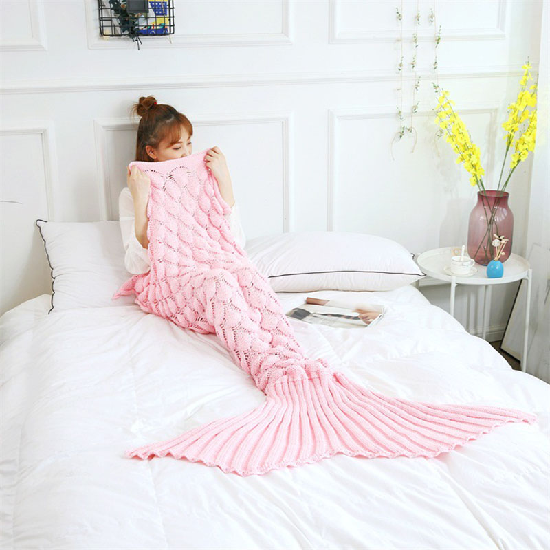 フェイクカシミヤマーメイドテールブランケット、無地、通気性、 - Home Textiles Europe のレビューと価格