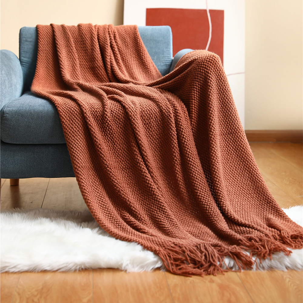厚手のニットブランケット,コーングリーン,エンボスワッフル, - Home Textiles Europe のレビューと価格