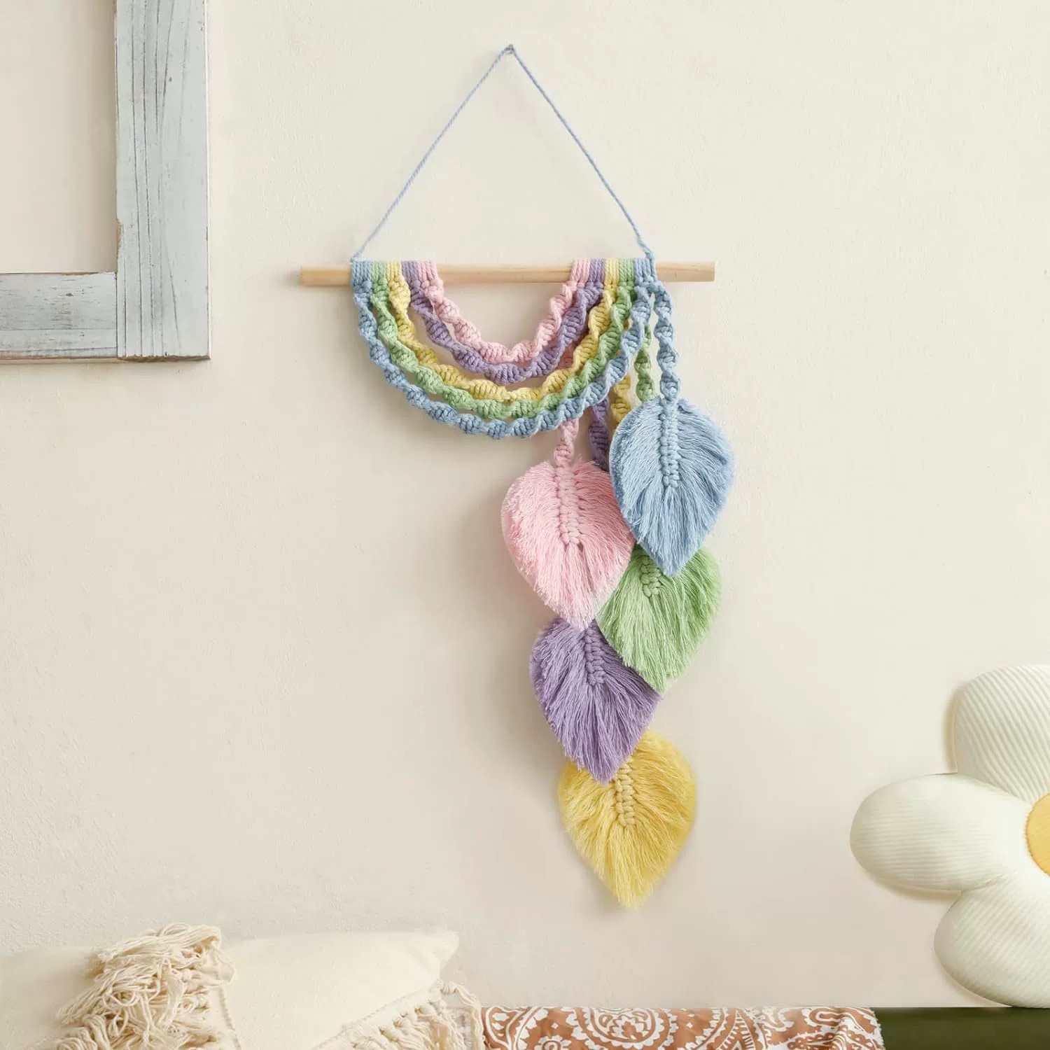 タペストリー レインボーリーフ フェザーパターン 北欧スタイ - Home Textiles Europe のレビューと価格