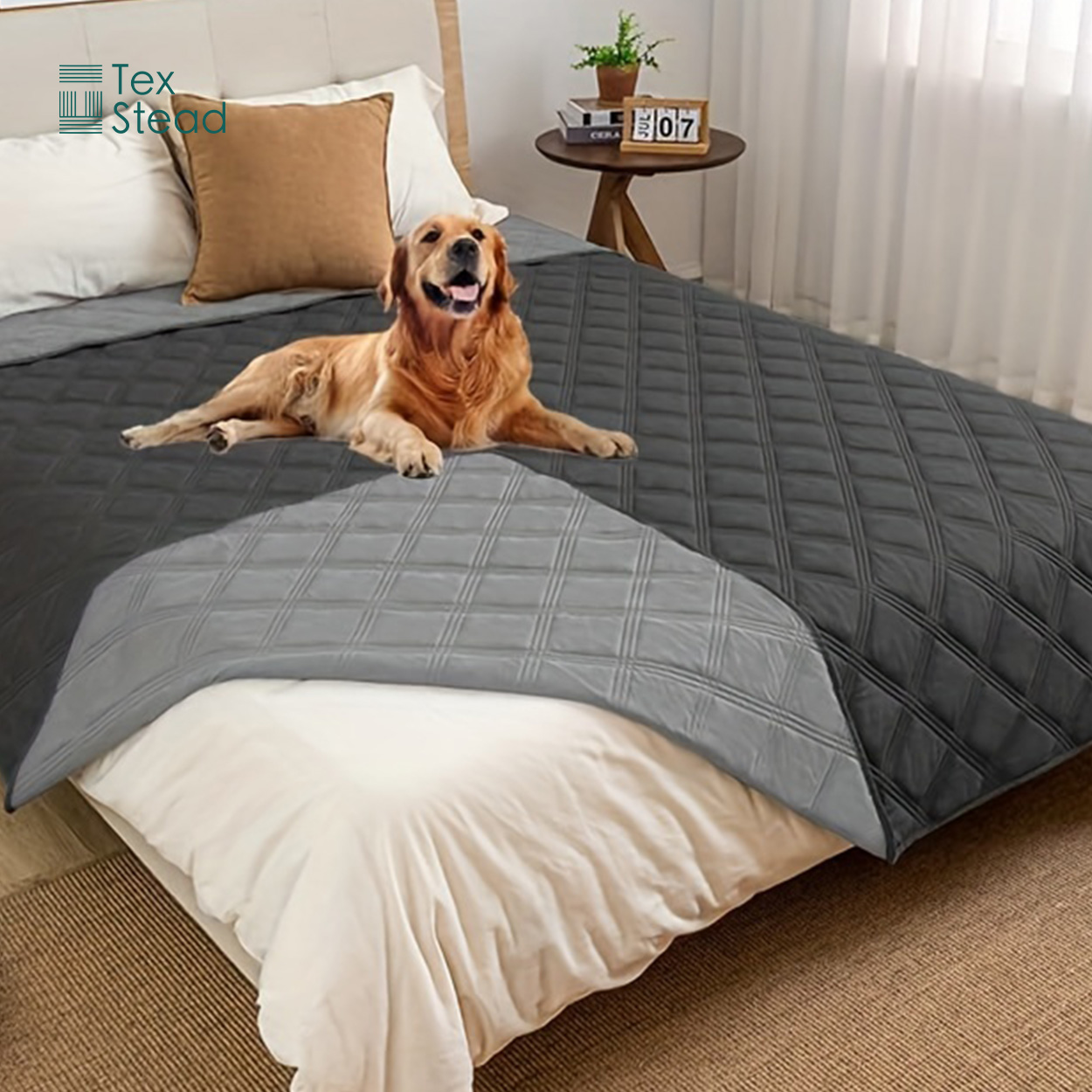 リバーシブル防水犬用ベッドカバー、ペット用ブランケット、ソフ - Mattress Protector Waterproof のレビューと価格