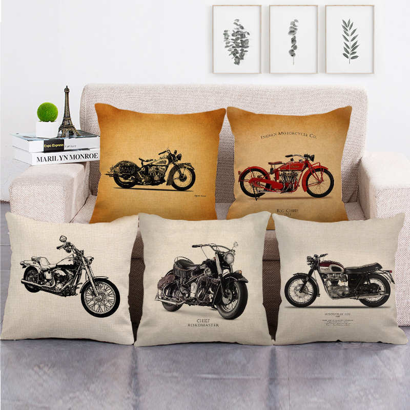レトロなインダストリアルスタイルのバイク柄デジタルプリントシ - Home Textiles Industry のレビューと価格